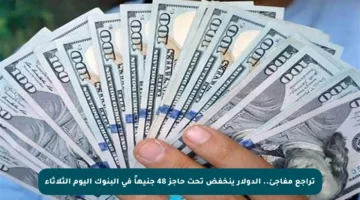 تراجع مفاجئ.. الدولار ينخفض تحت حاجز 48 جنيهاً في البنوك اليوم الثلاثاء